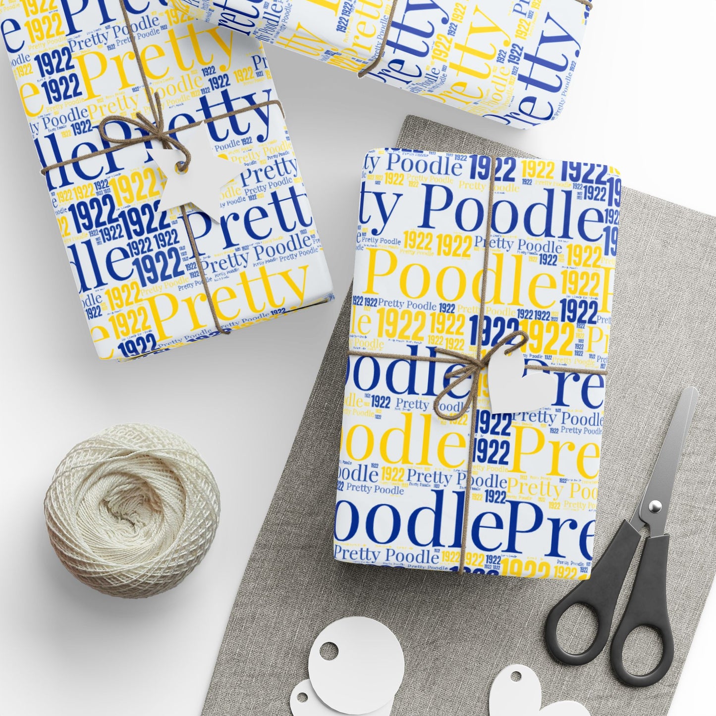 Pretty Poodle Word Collage Wrapping Paper