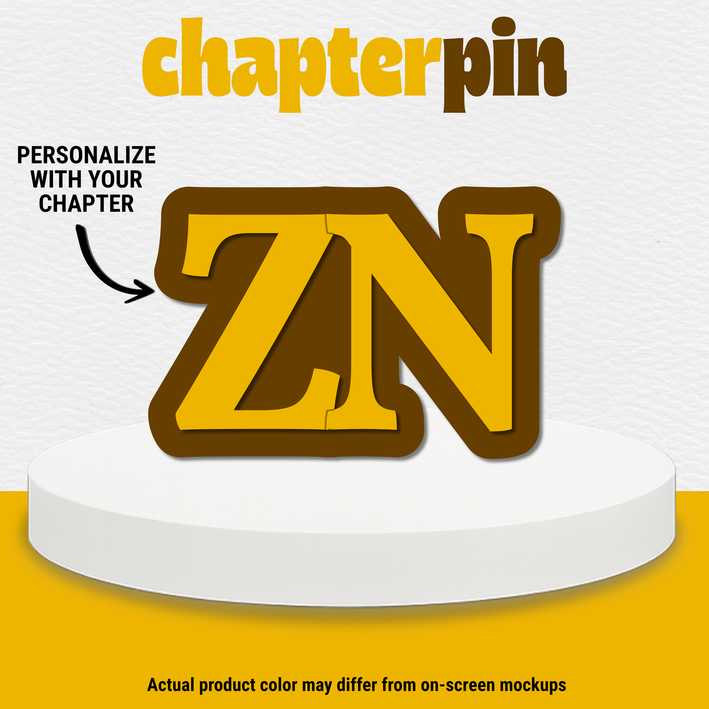 Custom Greek Letter Chapter Acrylic Pin