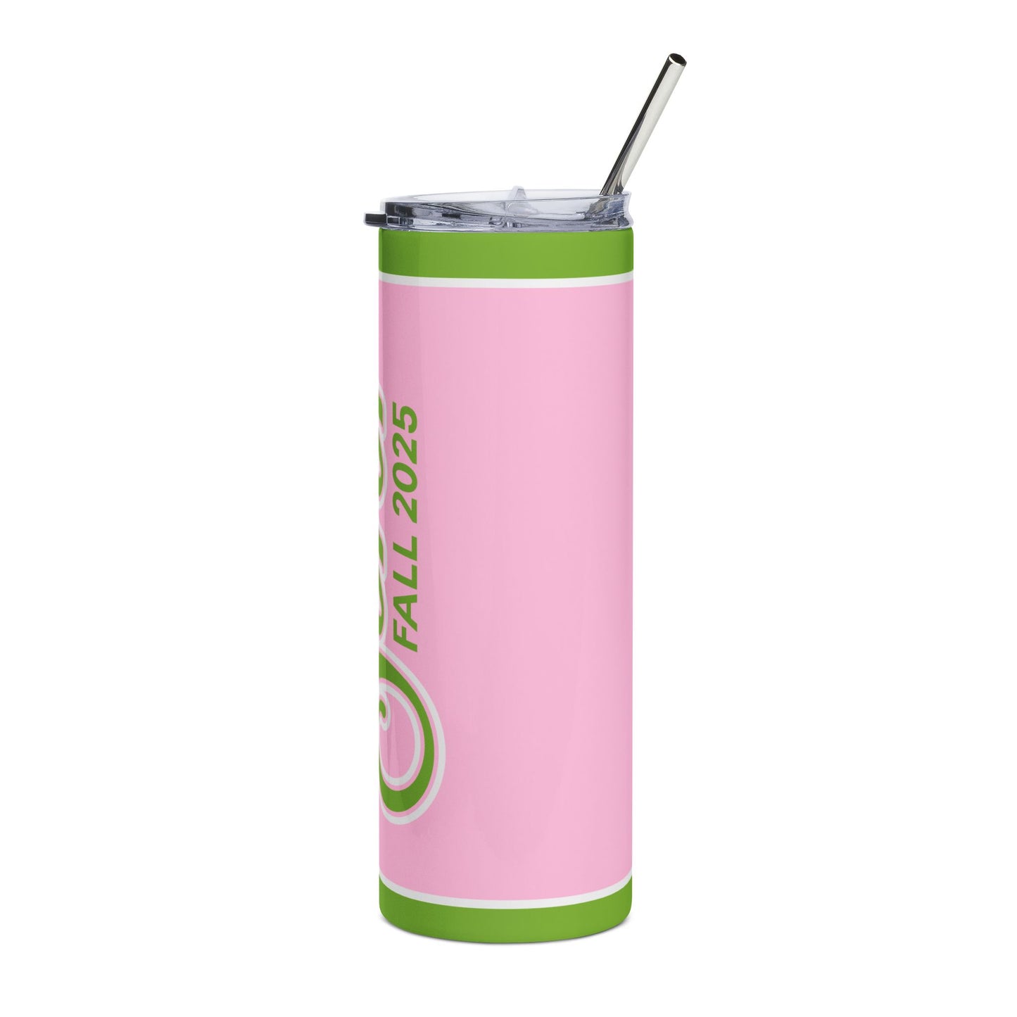 Personalized Soror Tri-Color Stainless Steel Tumbler | Pink and Green