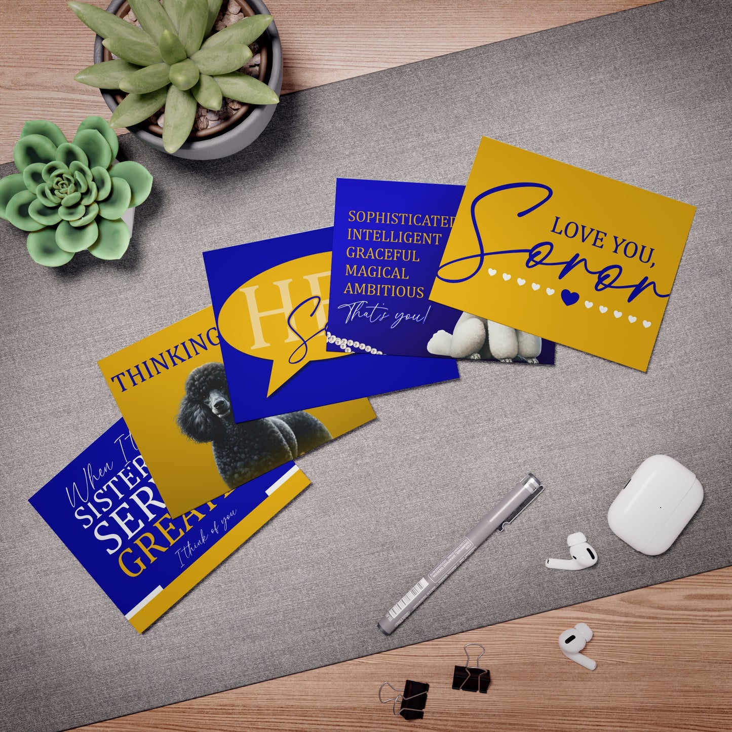 NEW!! Soror to Soror Folded Greeting Cards (5 Pack)