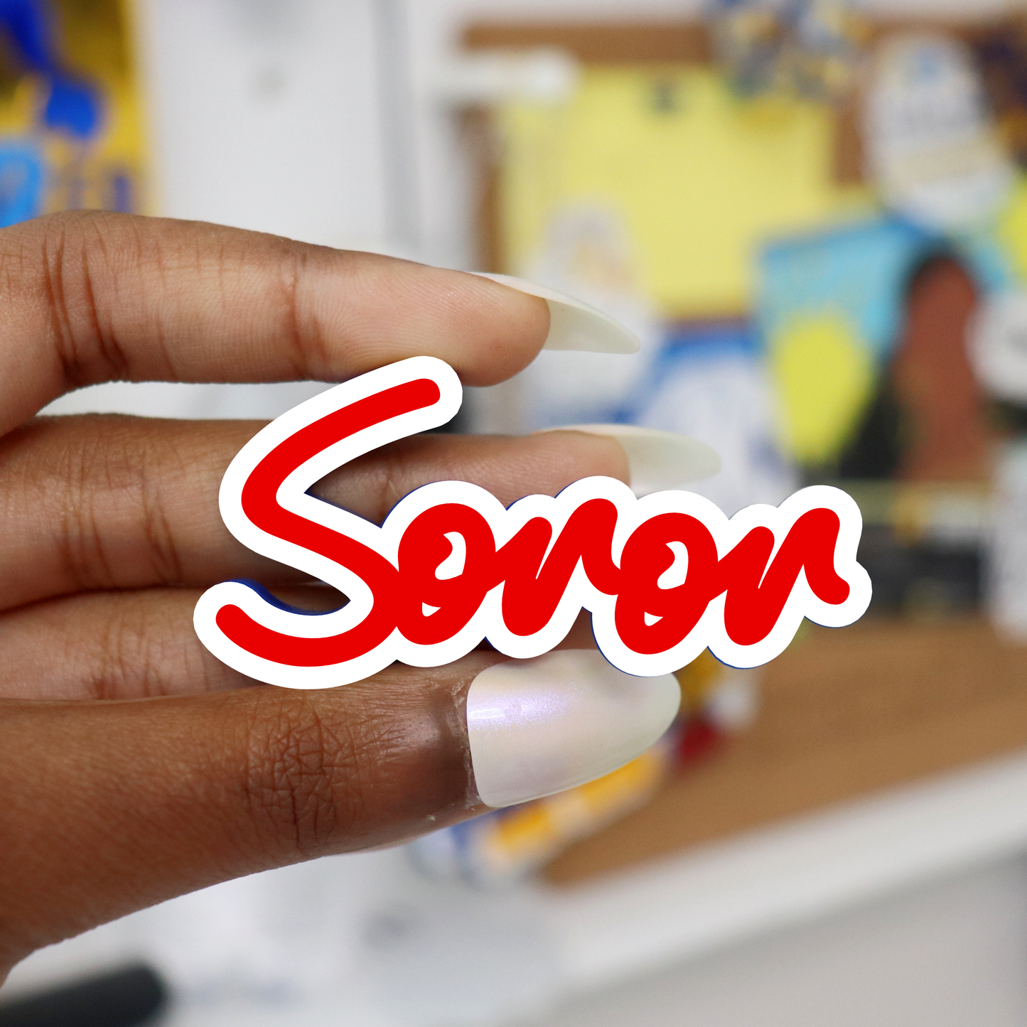 “Soror” Pin – Red and White (Bundle Starts at 4 Pins, $17 Each)