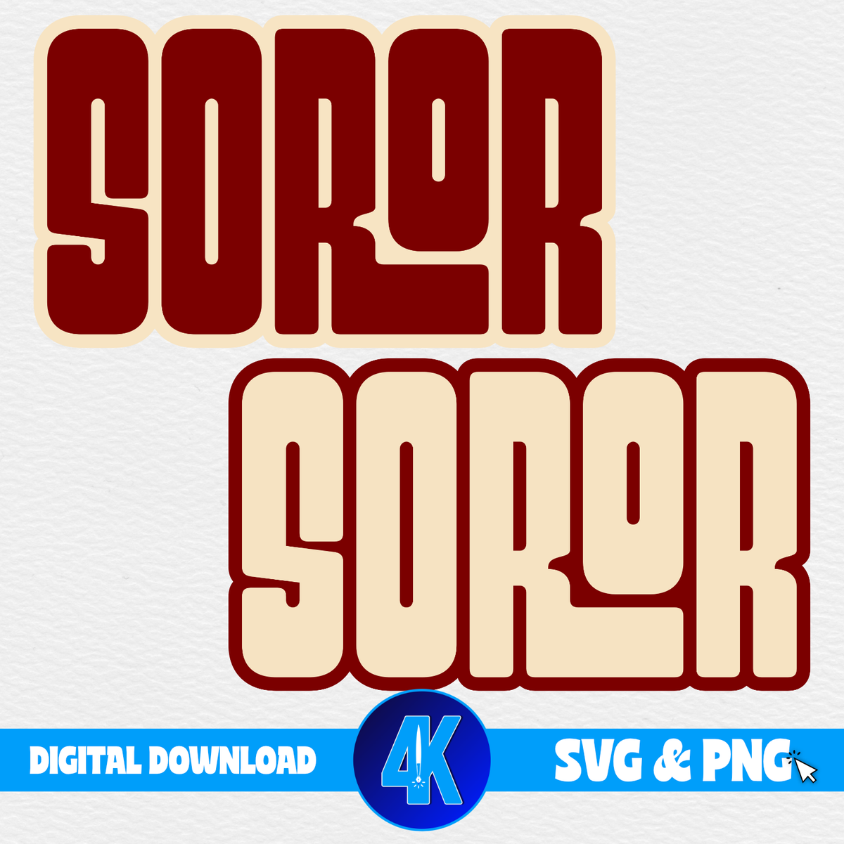 Soror - Powerline | Crimson & Cream | SVG & PNG