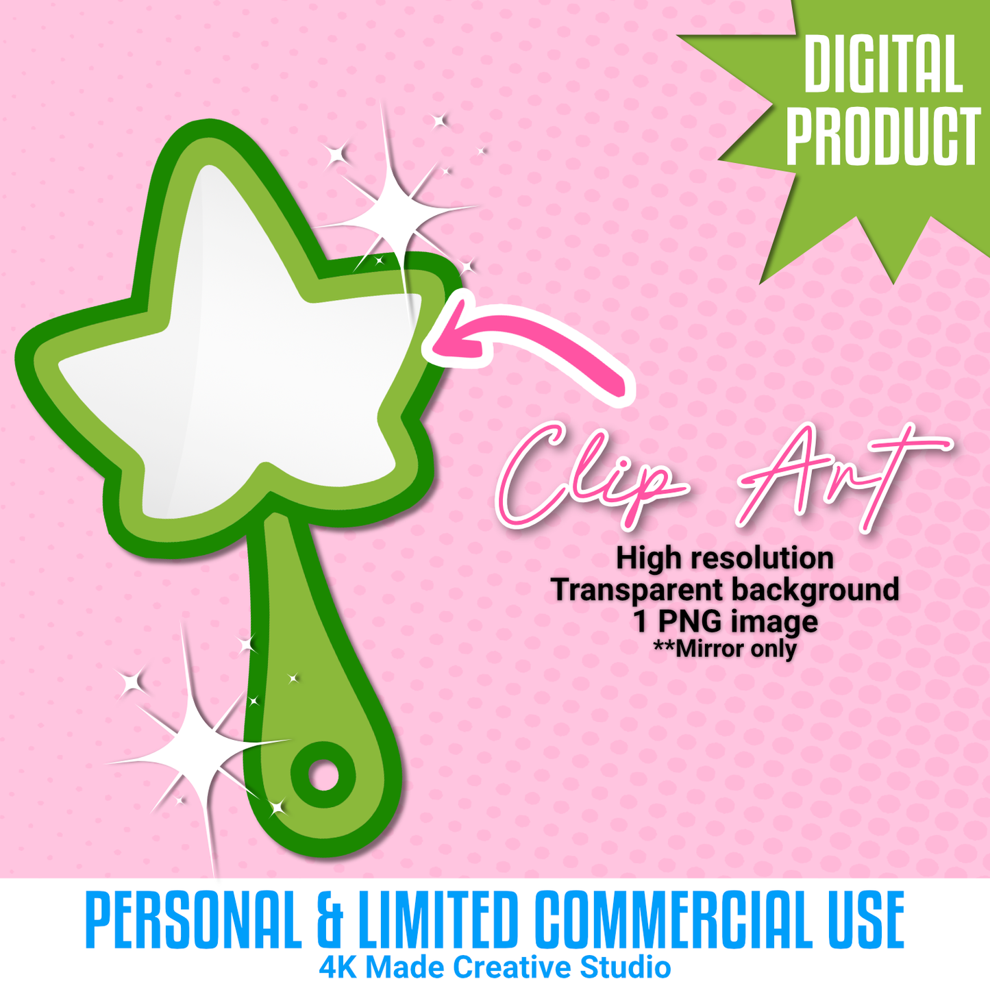 Green Ivy Mirror Clip Art (Digital Download)