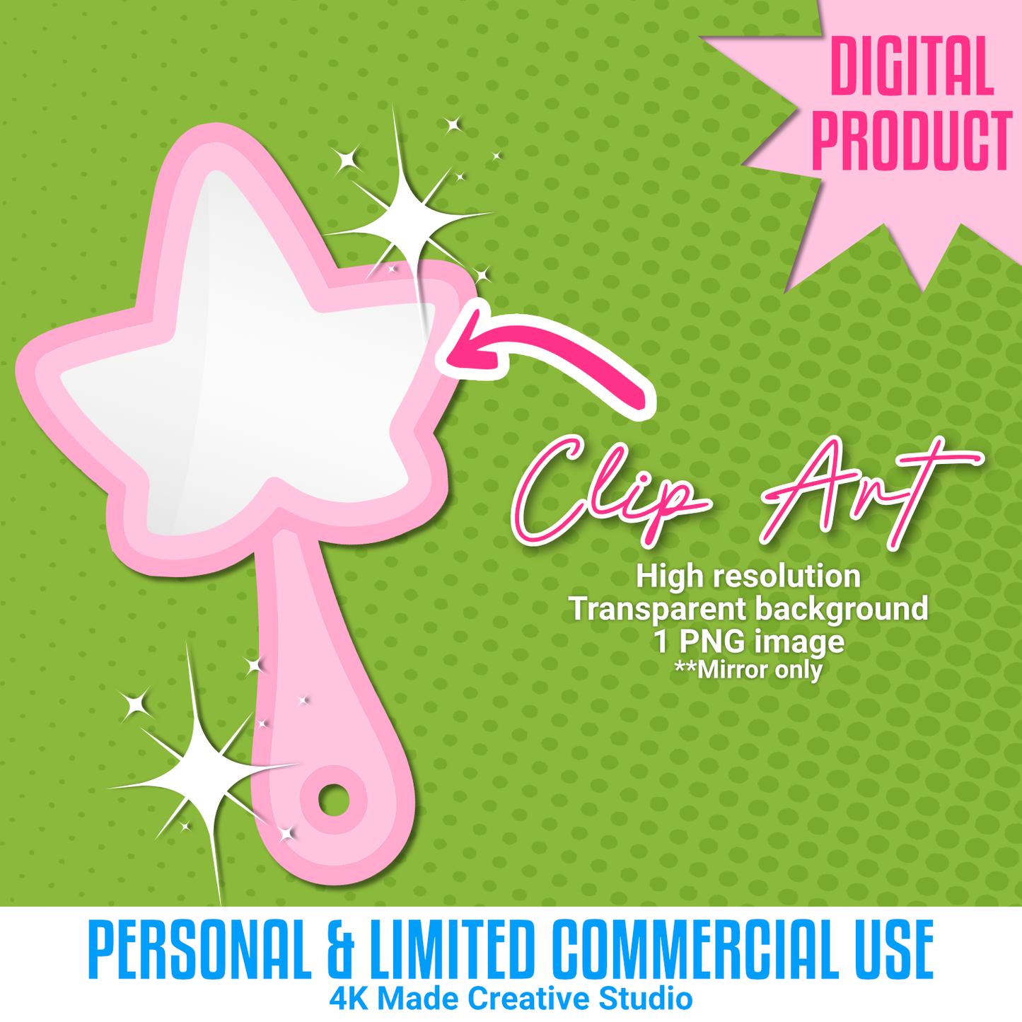 Pink Ivy Mirror Clip Art (Digital Download)