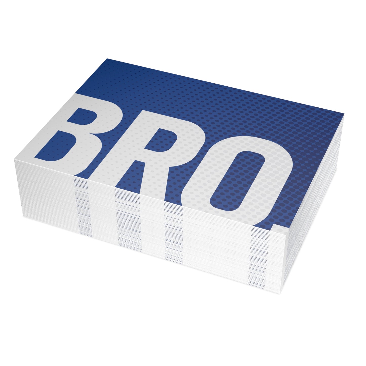 Bro. – Folded Greeting Card | Blue and White | Single & Bulk
