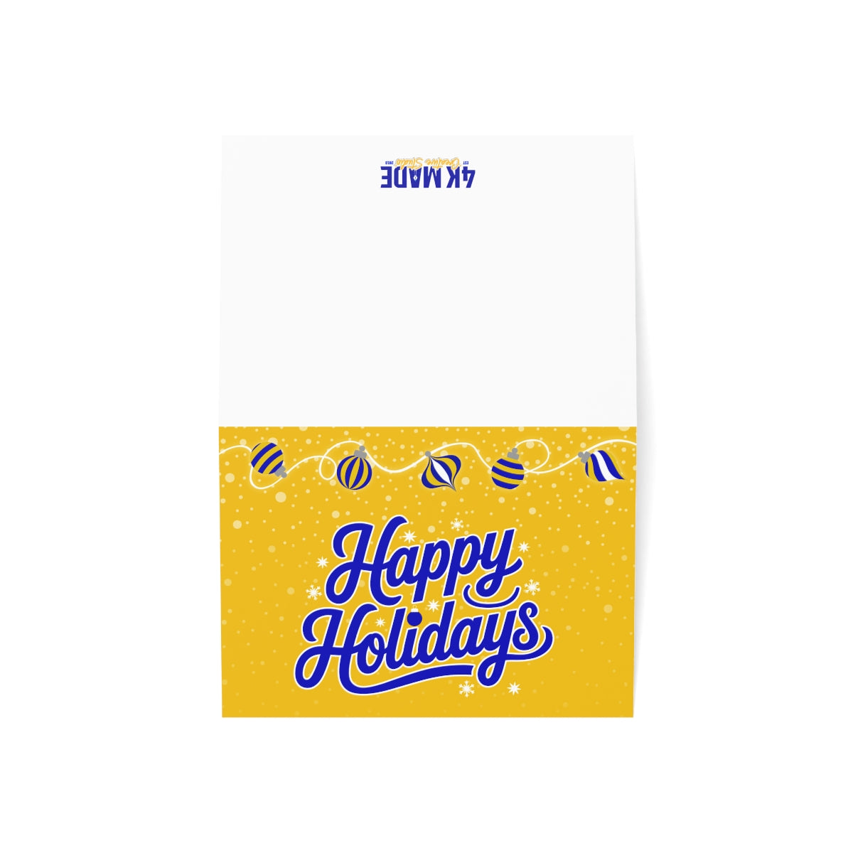 Happy Holidays – Folded Greeting Card | Multiple Designs | Blue and Gold | Single & Bulk