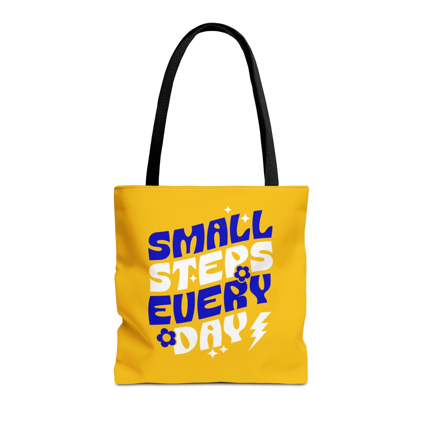 Small Steps Everyday Tote Bag | Blue and Gold