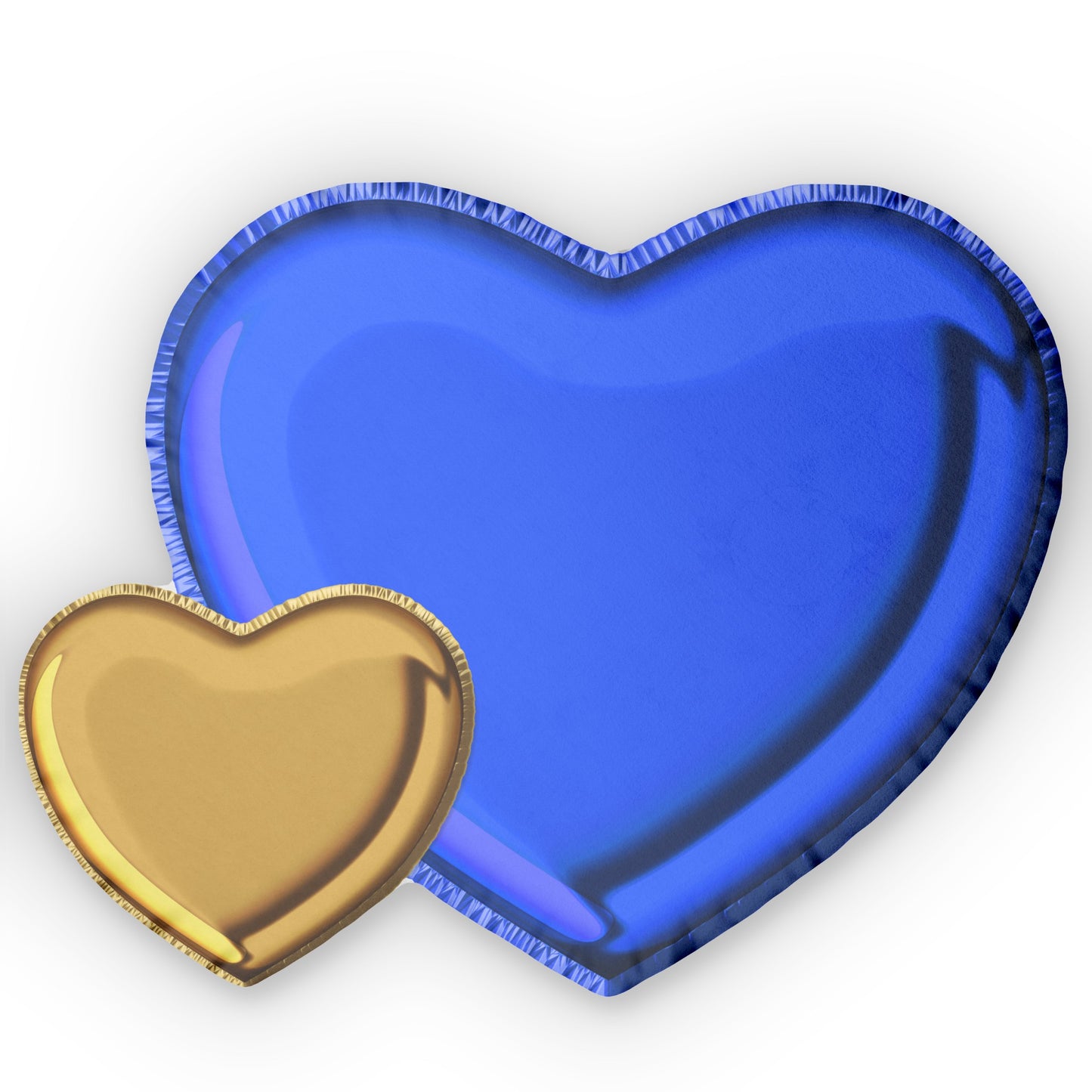 Blue and gold heart shaped pillow