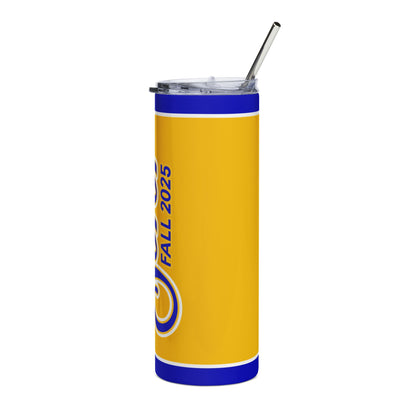 Personalized Soror Tri-Color Stainless Steel Tumbler | Blue and Gold