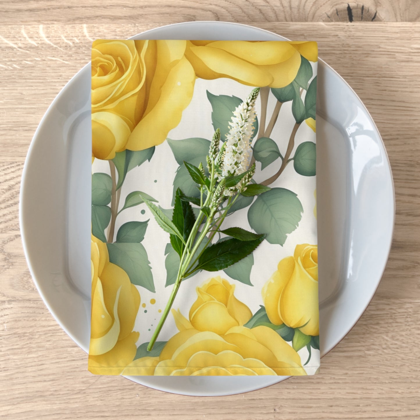 Yellow Rose Cloth Napkins