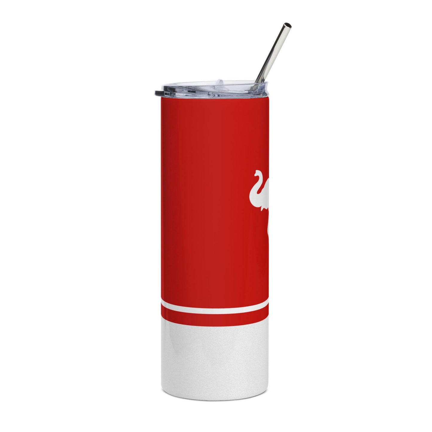 Faux Glitter Elephant Icon Stainless Steel Tumbler | Red and White