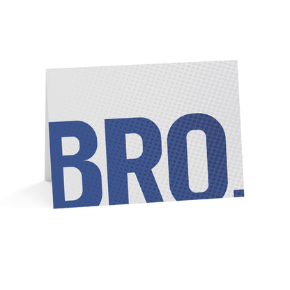 Bro. – Folded Greeting Card | Blue and White | Single & Bulk