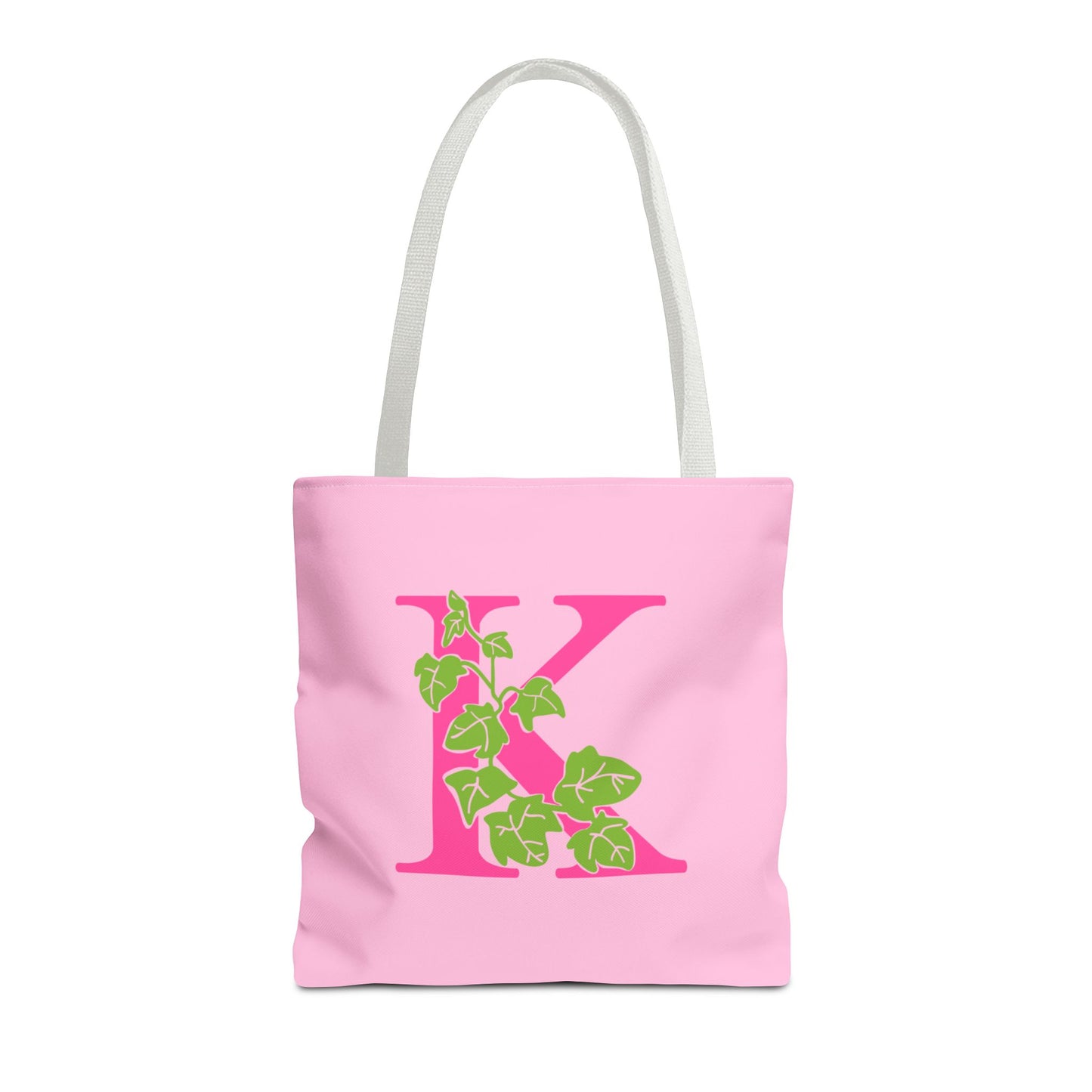 Personalized Ivy Initial Tote Bag | Pink and Green