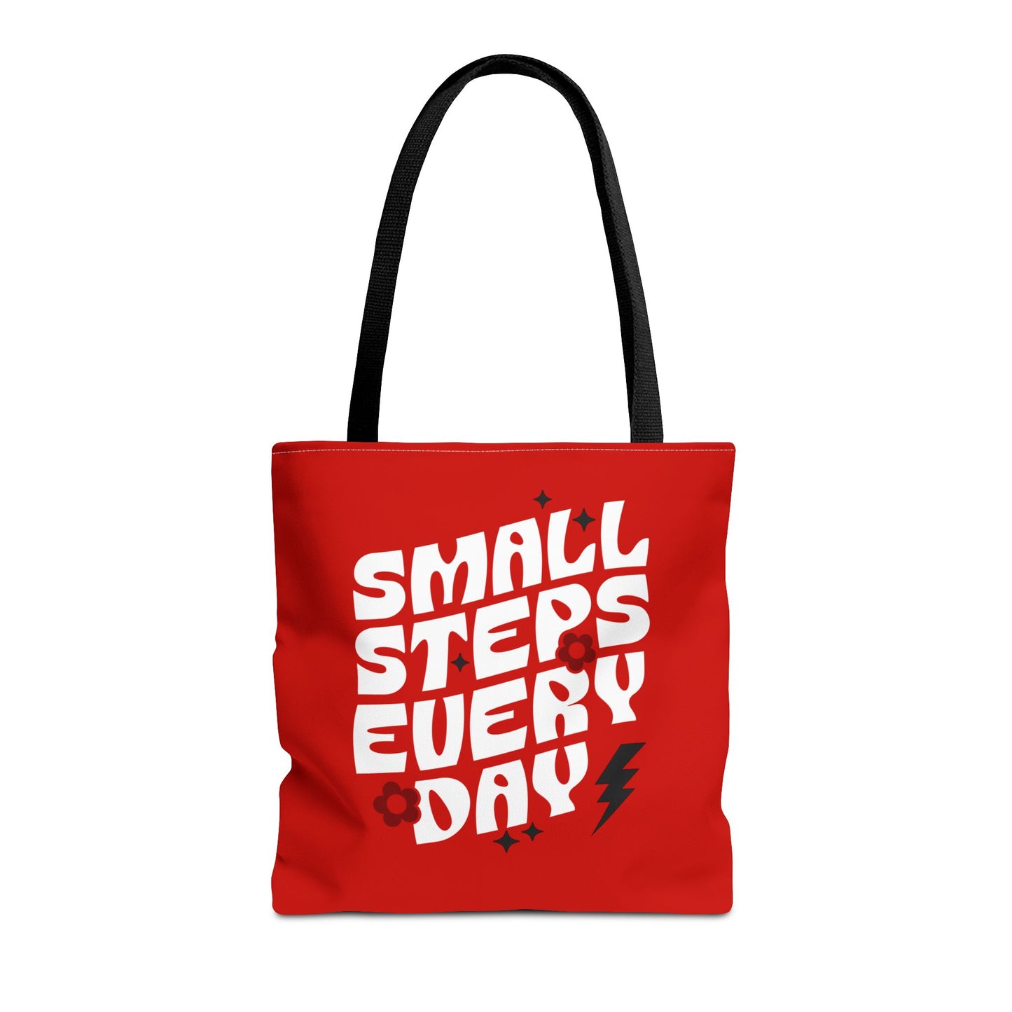 Small Steps Everyday Tote Bag | Red and White