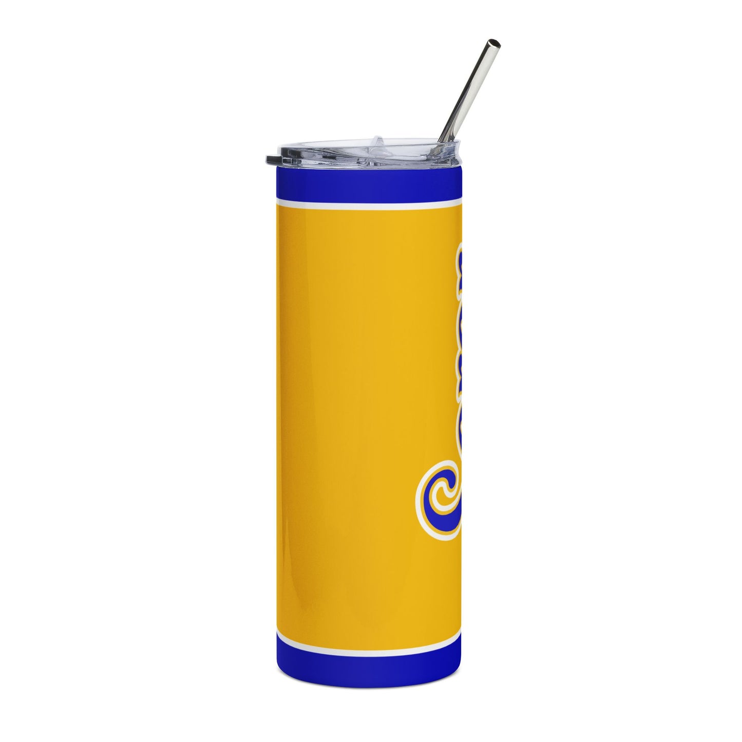 Personalized Soror Tri-Color Stainless Steel Tumbler | Blue and Gold