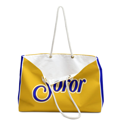 Soror Tri-Color Weekend Travel Bag | Blue and Gold