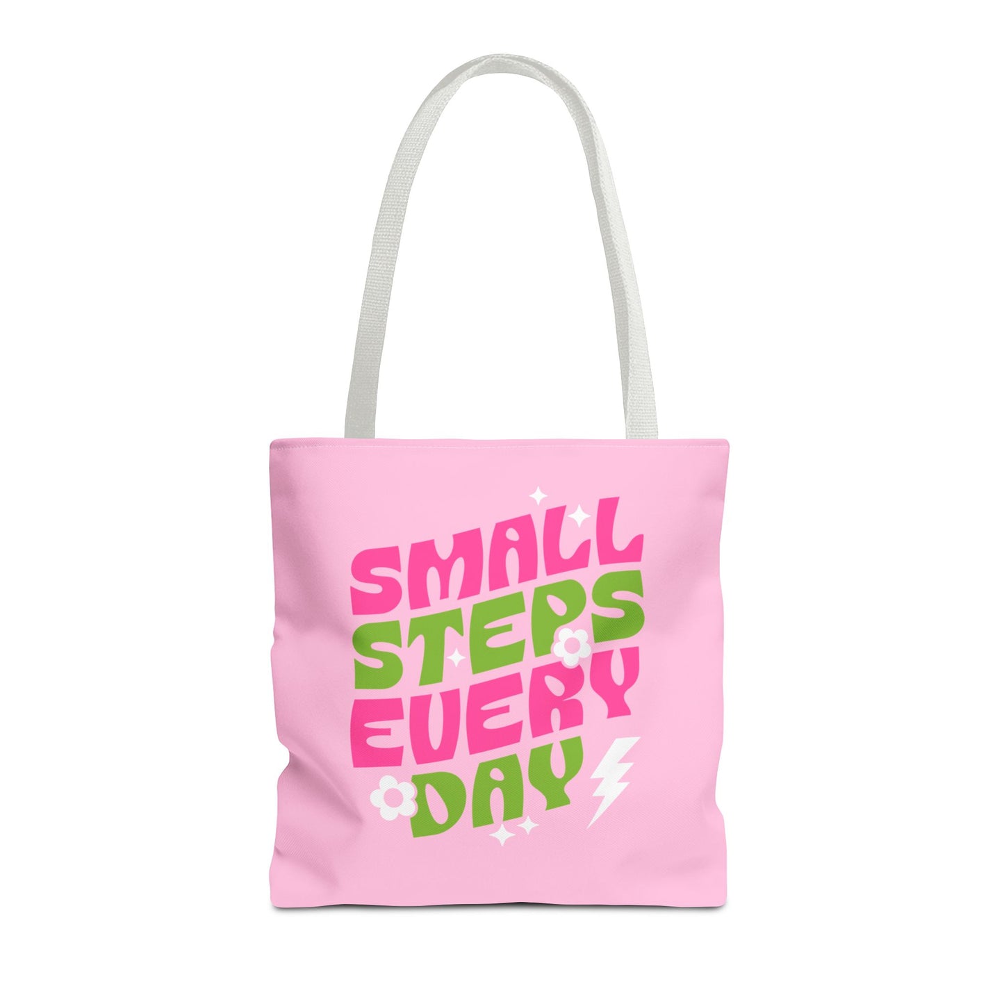 Small Steps Everyday Tote Bag | Pink and Green