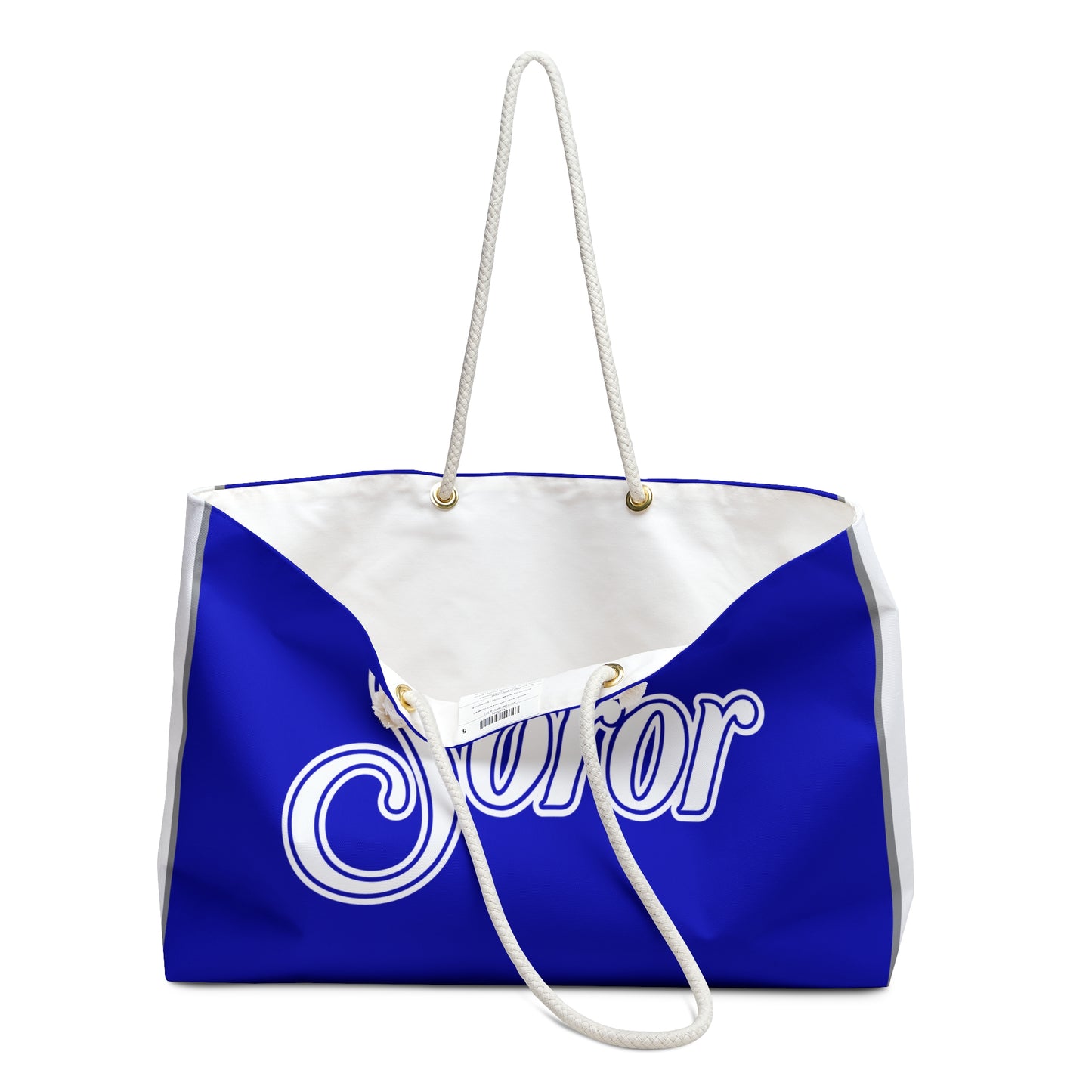 Soror Tri-Color Weekend Travel Bag | Blue and White