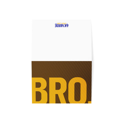 Bro. – Folded Greeting Card | Brown and Gold | Single & Bulk