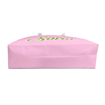 Soror Tri-Color Weekend Travel Bag | Pink and Green