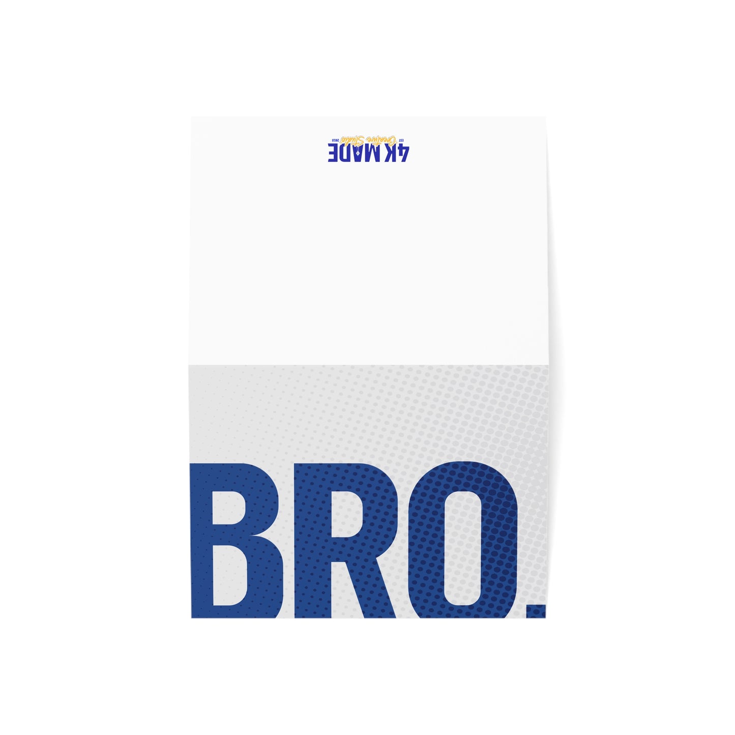 Bro. – Folded Greeting Card | Blue and White | Single & Bulk