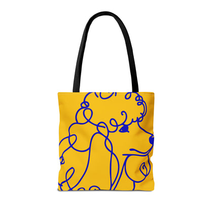 Poodle Line Art Tote Bag | Royal Blue