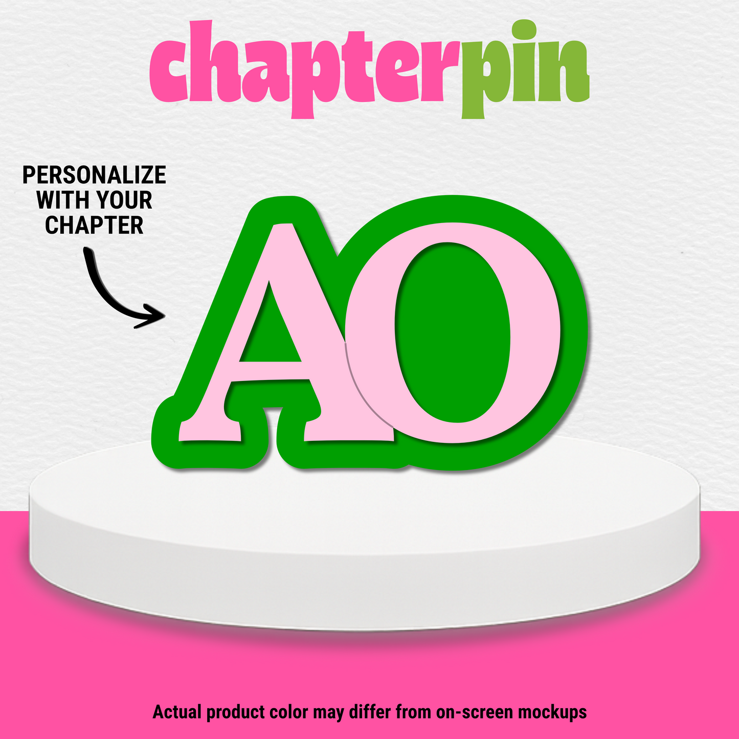 Custom Greek Letter Chapter Acrylic Pin