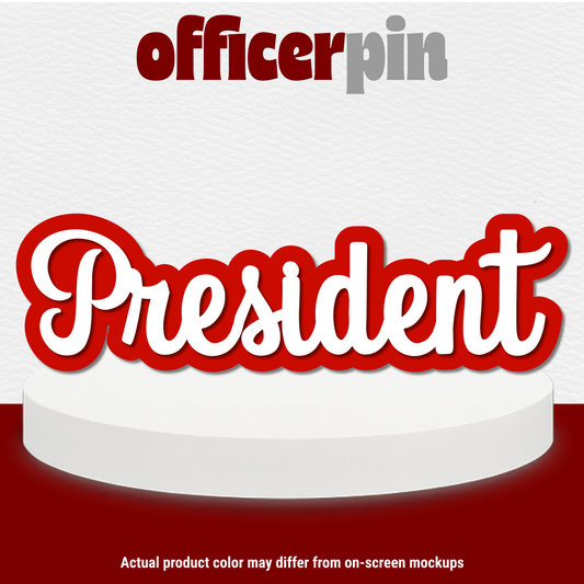Custom Chapter Officer Title Acrylic Pin | Red and White