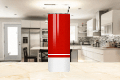 Faux Glitter Elephant Icon Stainless Steel Tumbler | Red and White