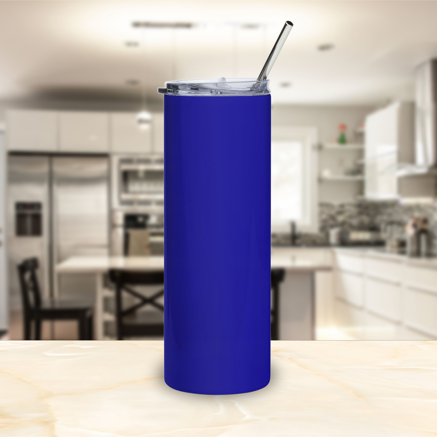 Founders' Hues Solid Color Stainless Steel Tumbler | Blue and White