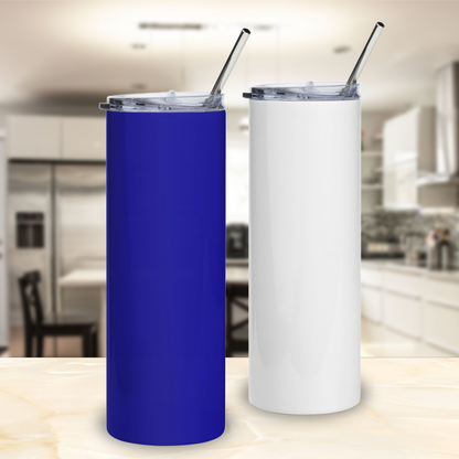 Founders' Hues Solid Color Stainless Steel Tumbler | Blue and White