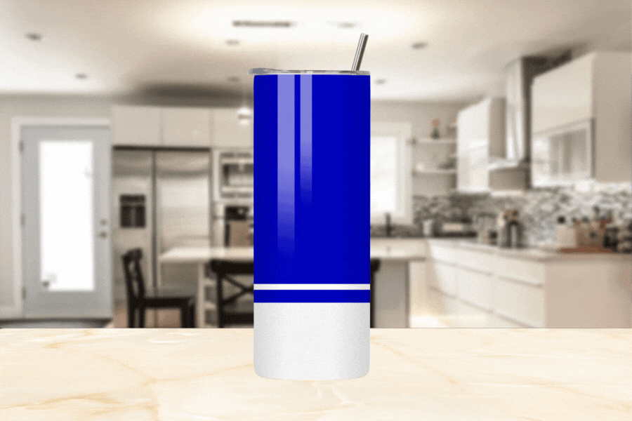 Faux Glitter Dove Icon Stainless Steel Tumbler | Blue and White