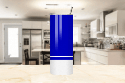 Faux Glitter Dove Icon Stainless Steel Tumbler | Blue and White