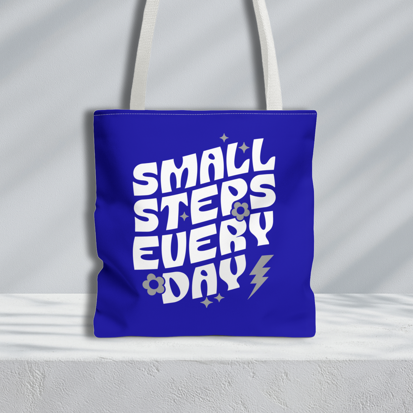 Small Steps Everyday Tote Bag | Blue and White