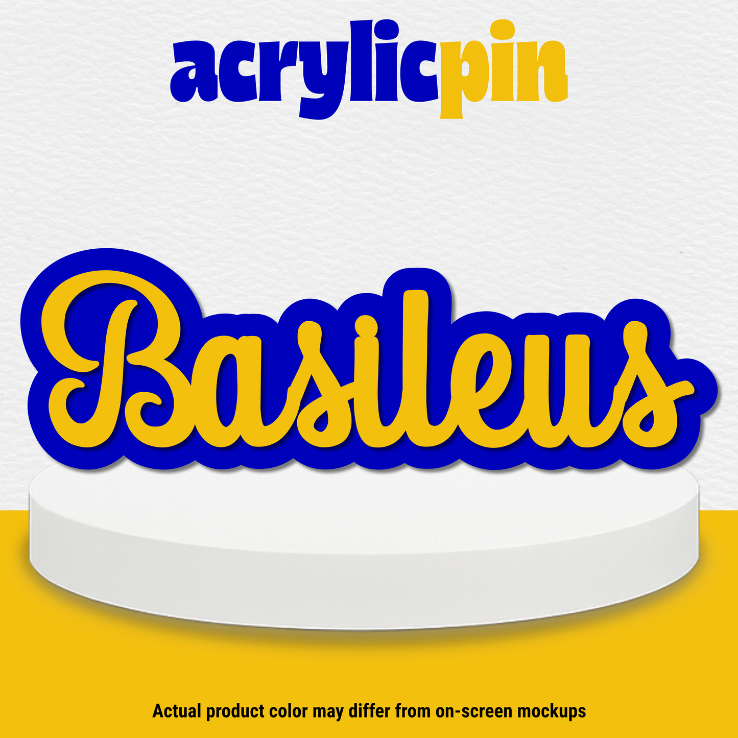 Custom Chapter Officer Title Acrylic Pin | Blue and Gold