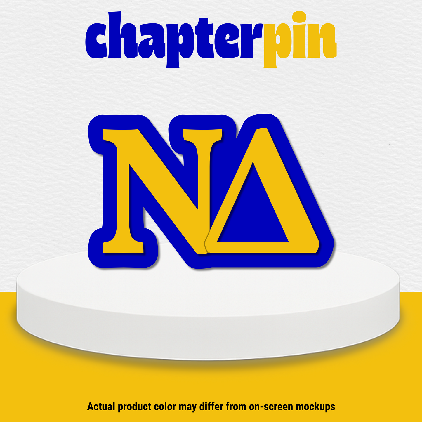 Custom Greek Letter Chapter Acrylic Pin | Blue and Gold