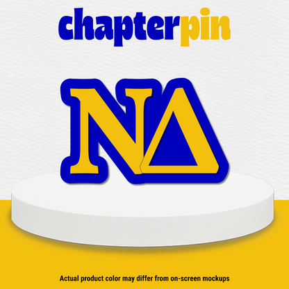 Custom Greek Letter Chapter Acrylic Pin | Blue and Gold