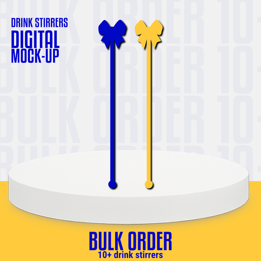 Bow Drink Stirrers | Bulk Pack | Blue and Gold