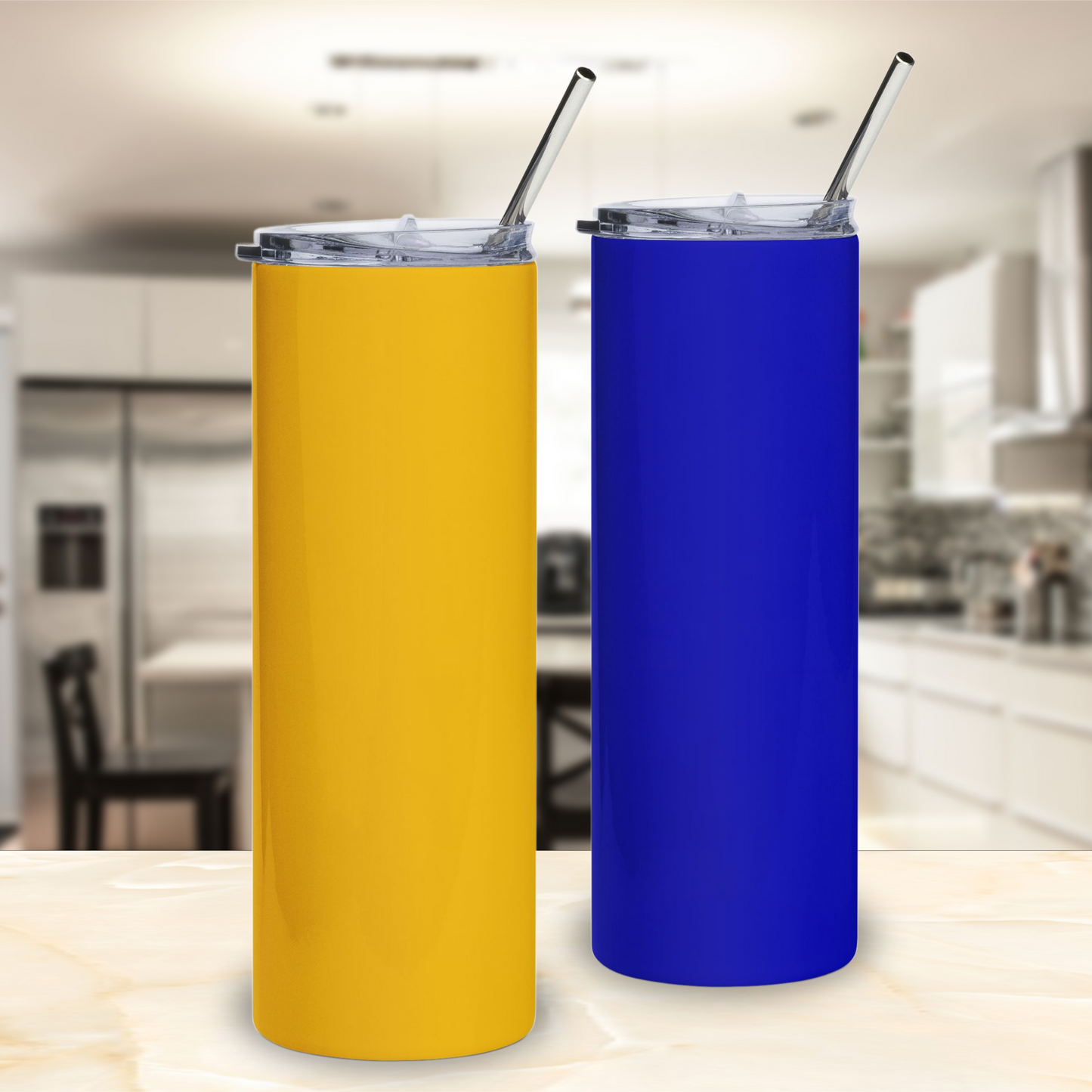 Founders' Hues Solid Color Stainless Steel Tumbler | Blue and Gold