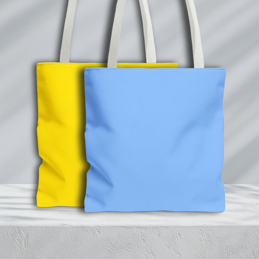 Founders' Hues Solid Tote Bag | Light Blue and Yellow