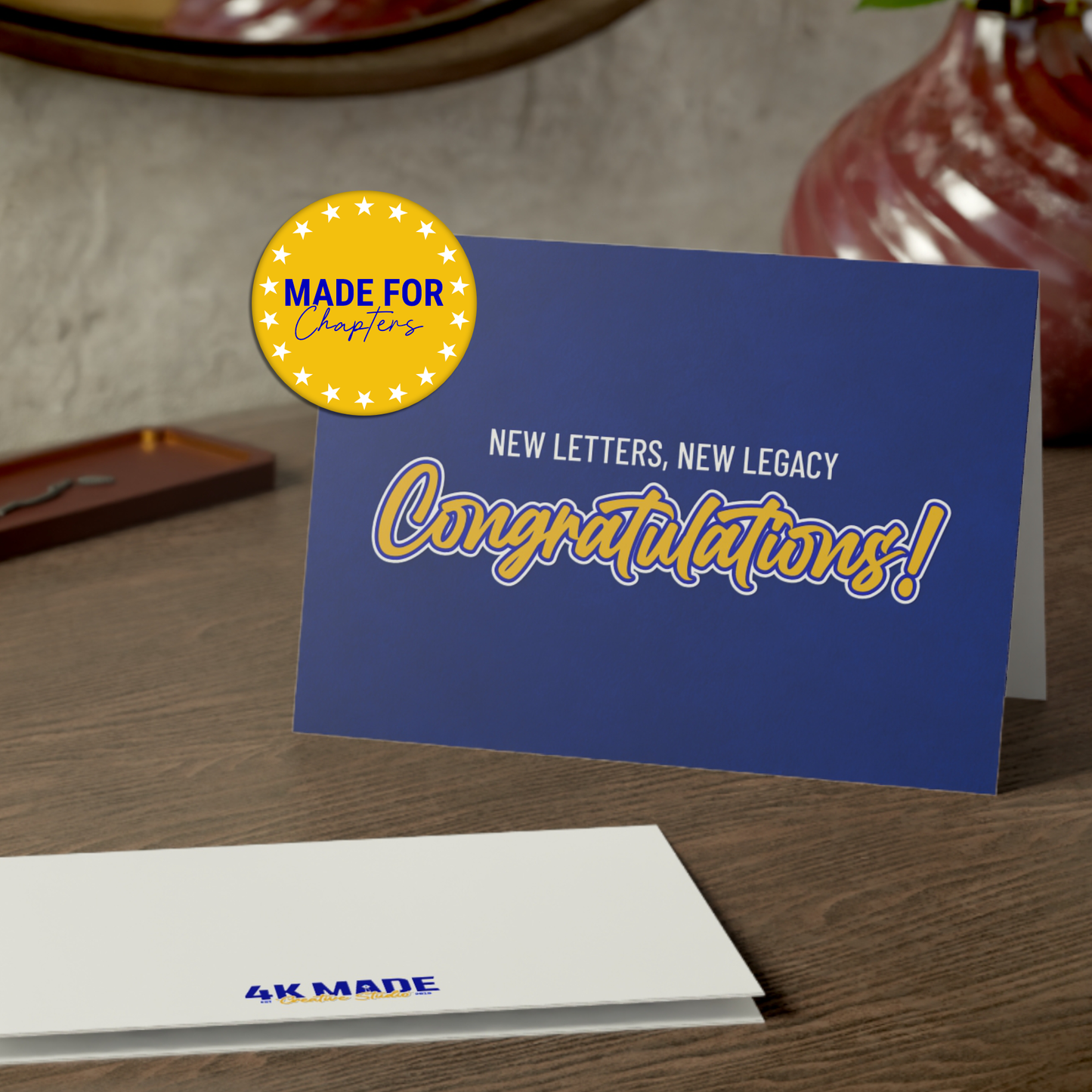 New Letters, New Legacy – Folded Greeting Card | Bulk Pack | Blue and Gold