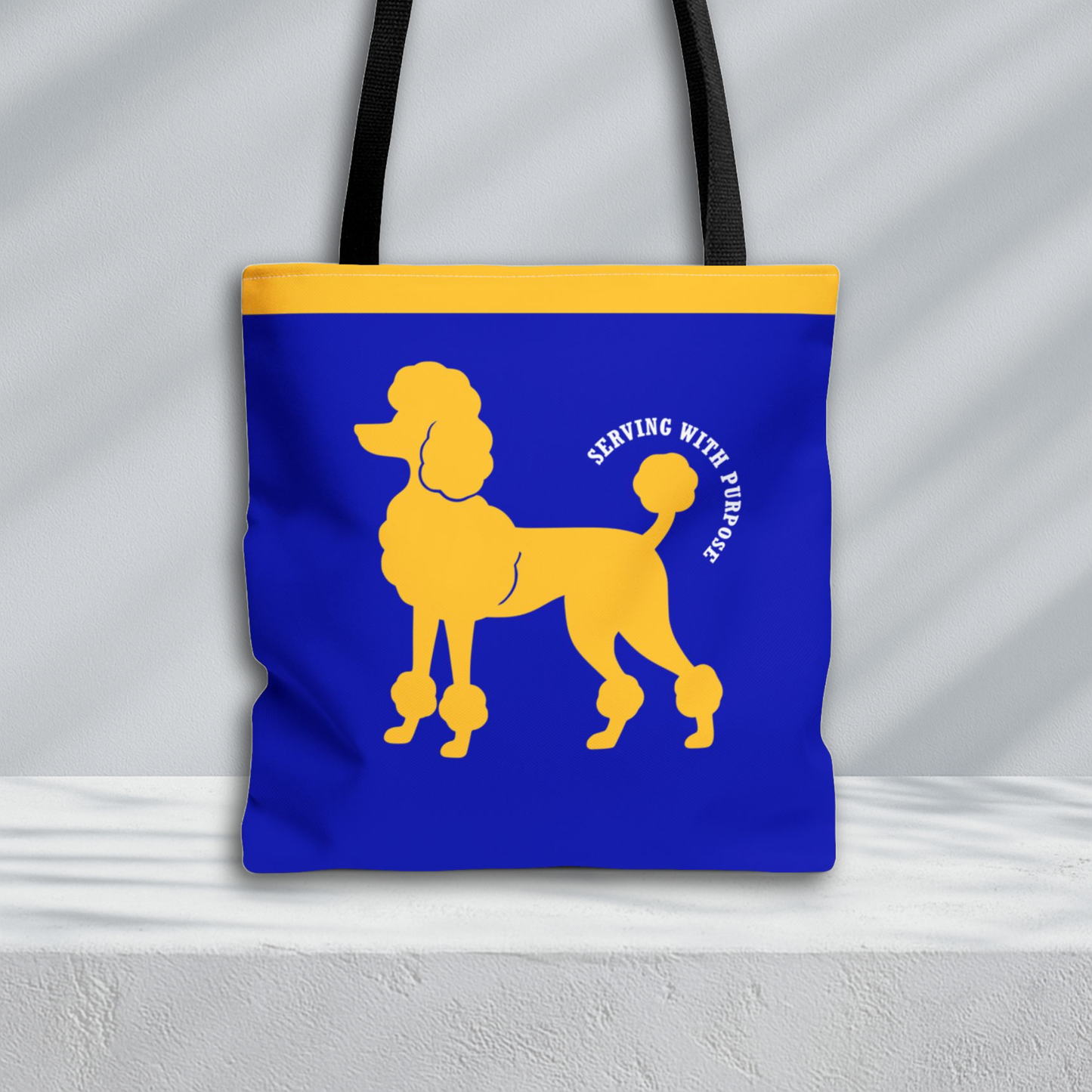 Serving with Purpose Tote Bag | Blue and Gold