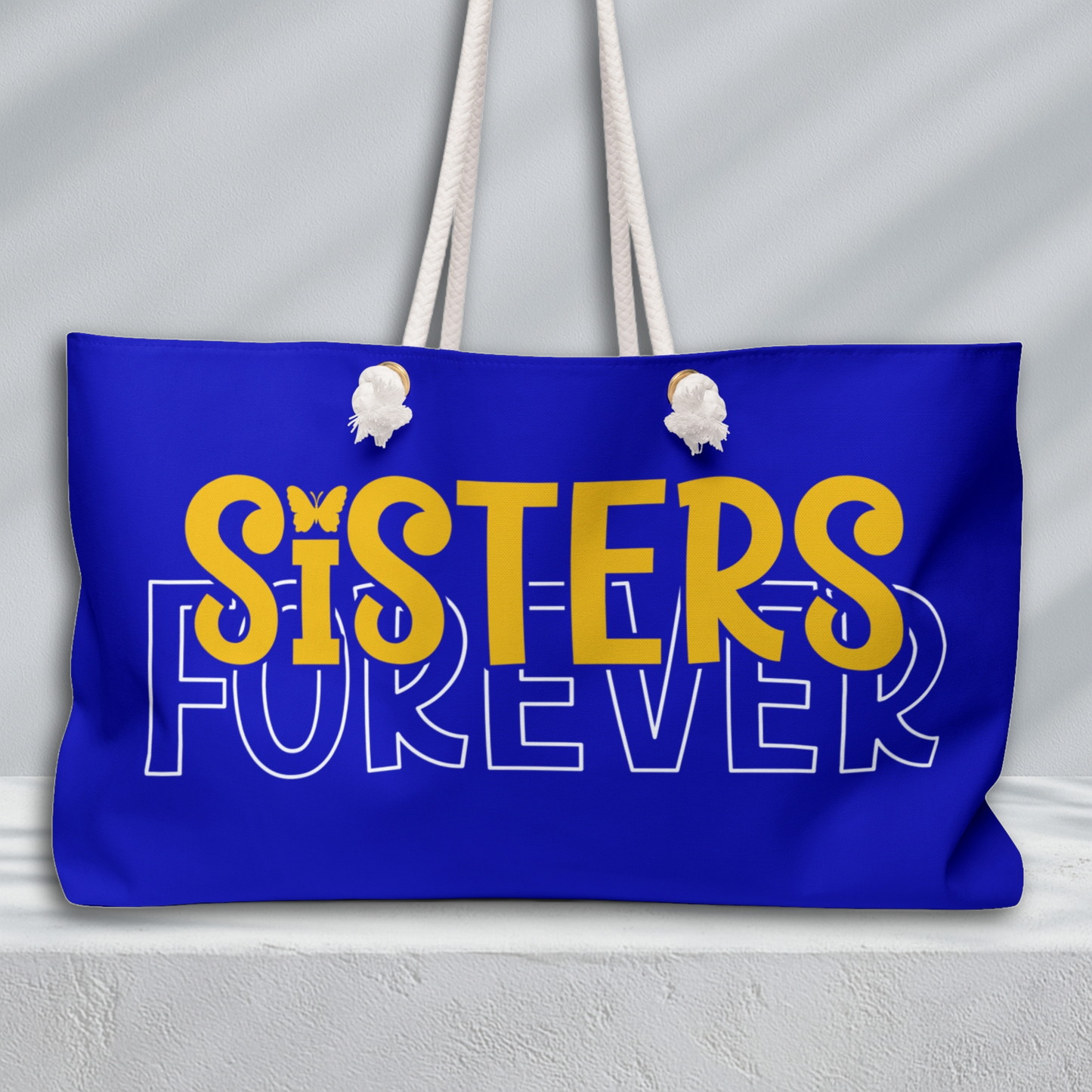 Sisters Forever Weekend Travel Bag | Royal Blue and Gold