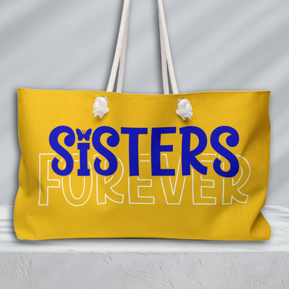 Sisters Forever Weekend Travel Bag | Royal Blue and Gold
