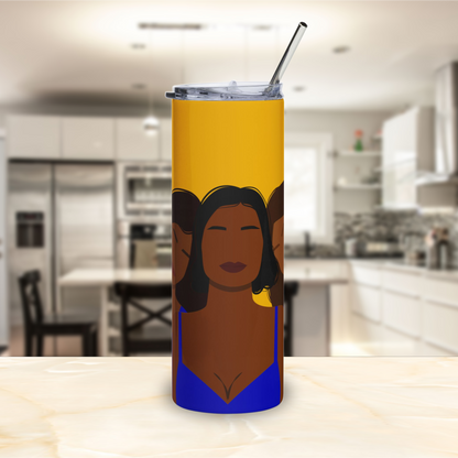 Sorors Trio Illustration Tumbler | Legacy in Service Collection | Blue and Gold