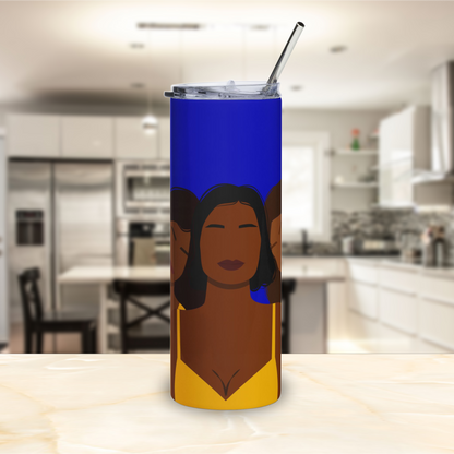 Sorors Trio Illustration Tumbler | Legacy in Service Collection | Blue and Gold
