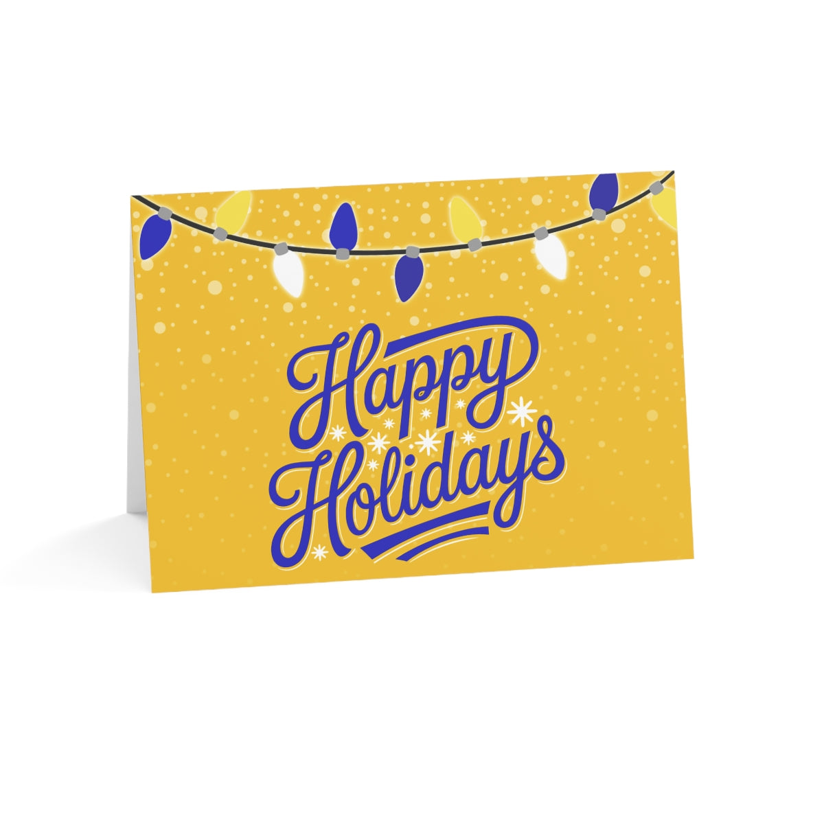 Happy Holidays – Folded Greeting Card | Multiple Designs | Blue and Gold | Single & Bulk