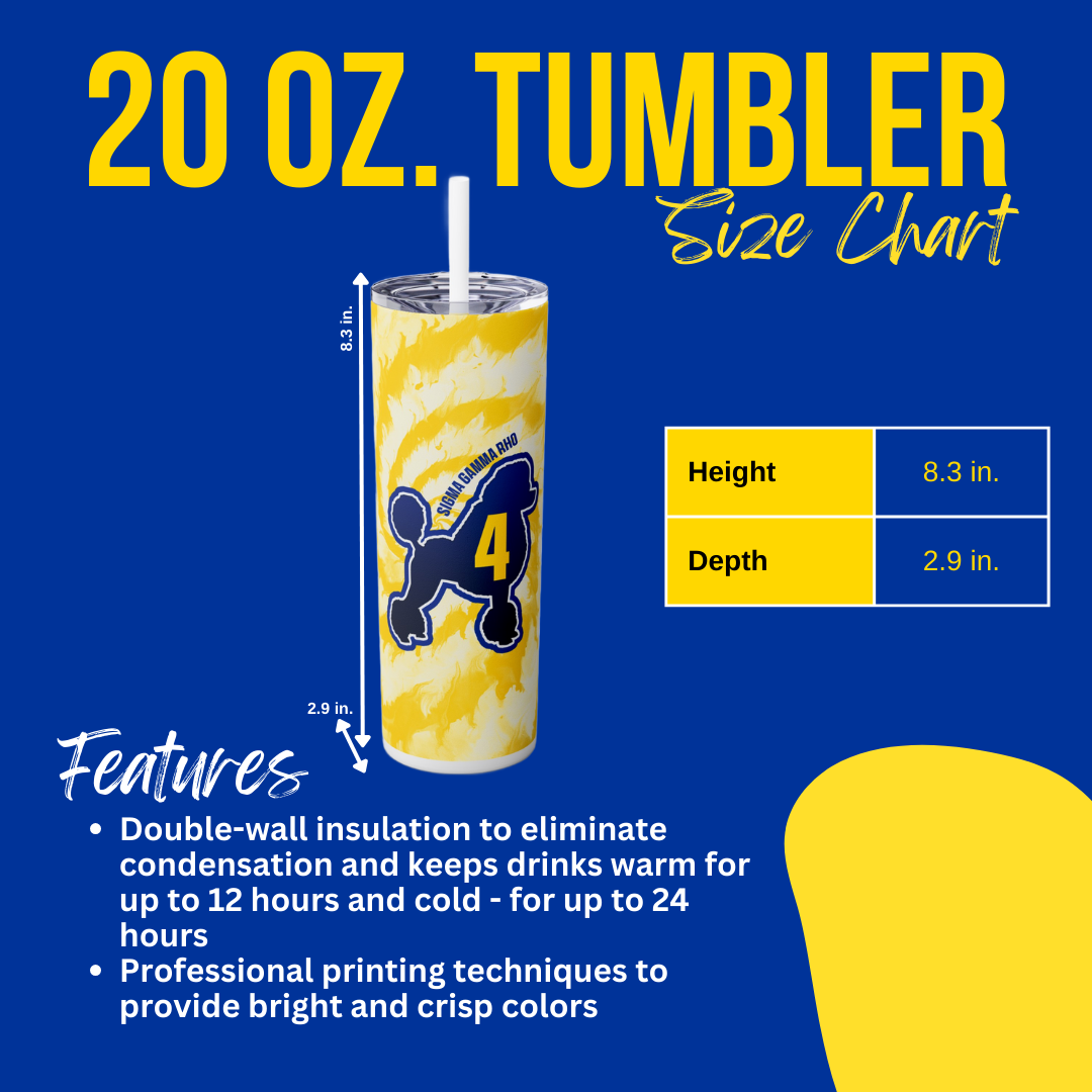 Tie dye line number tumbler