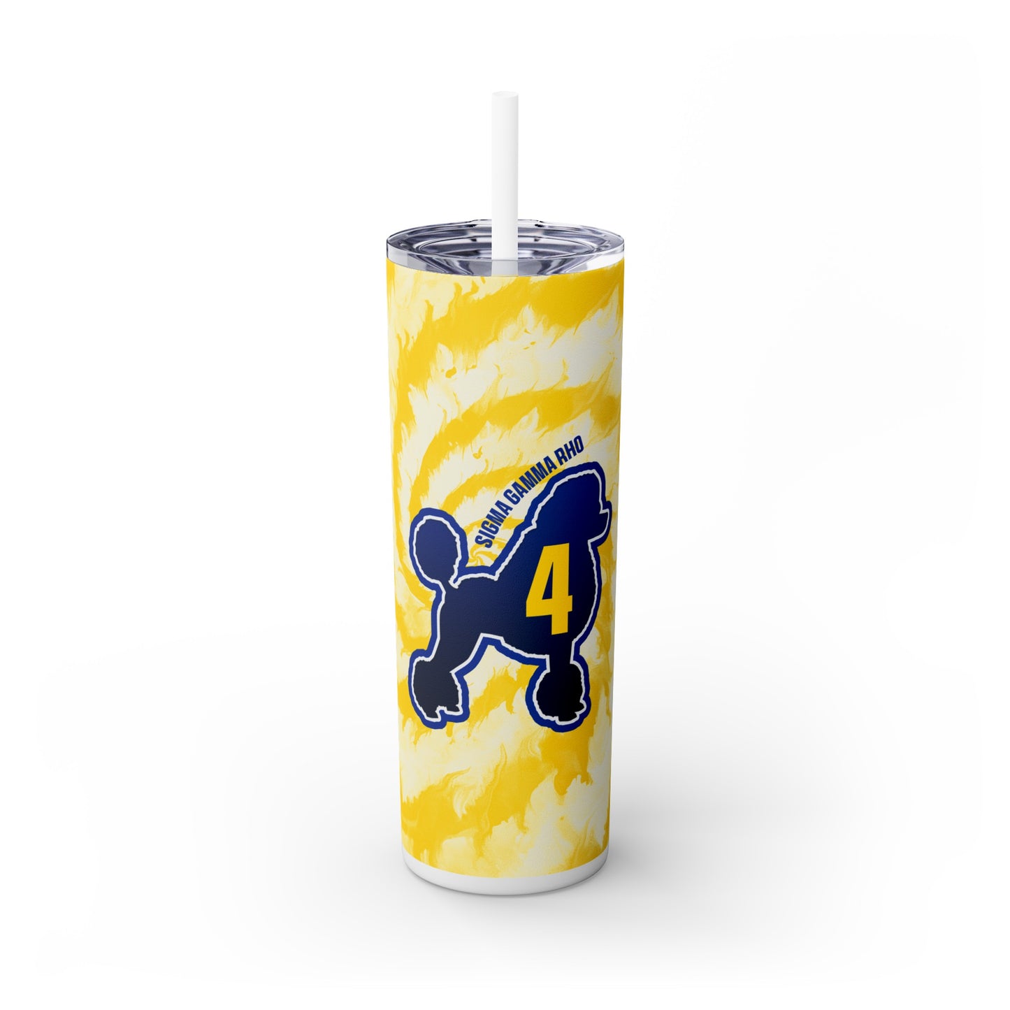 Tie dye line number tumbler