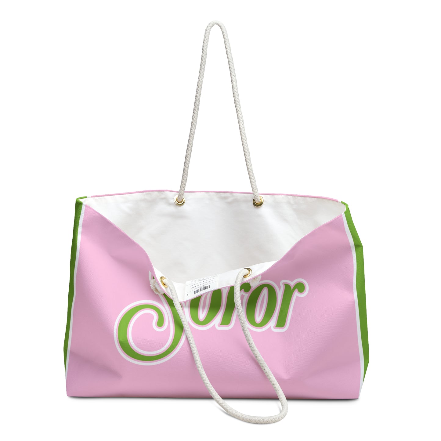 Soror Tri-Color Weekend Travel Bag | Pink and Green